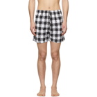 Solid and Striped Black and White Classic Gingham Swim Shorts