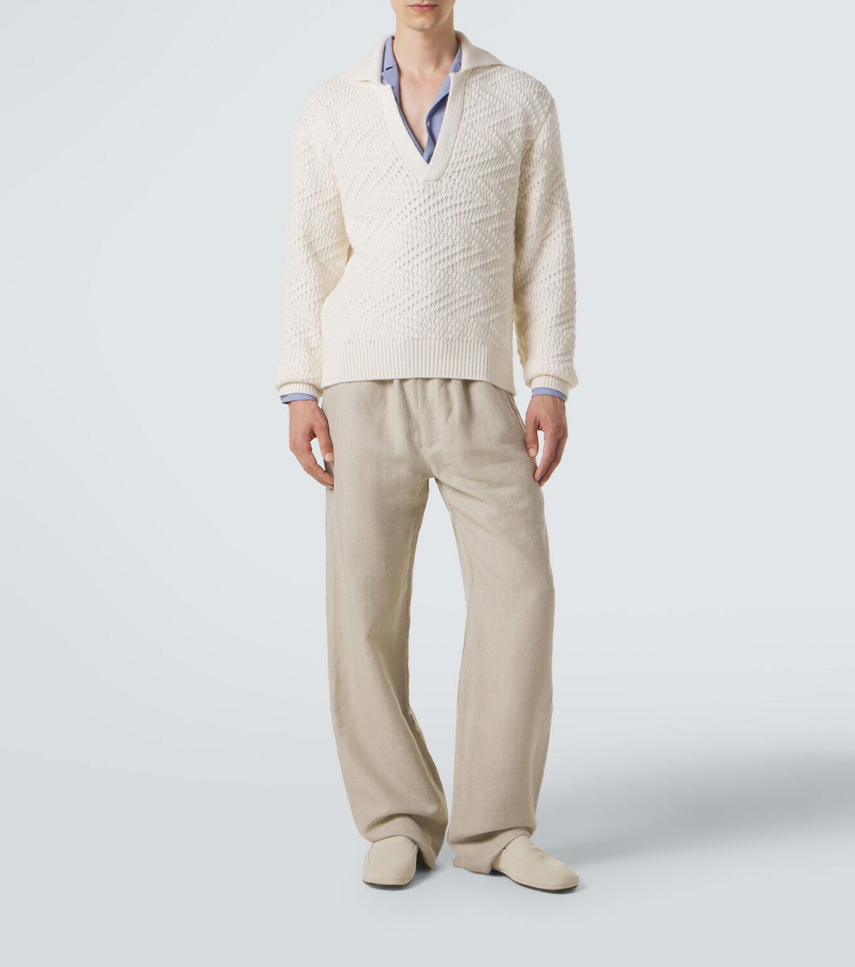 Missoni Zigzag wool-blend polo sweater