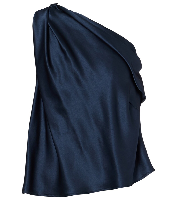 Photo: The Sei One-shoulder silk satin top