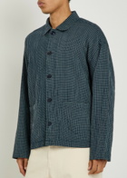 Ymc PJ Checked Waffle Shirt Navy