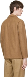 Comme des Garçons Homme Tan Wool Beaver Bonding Jacket