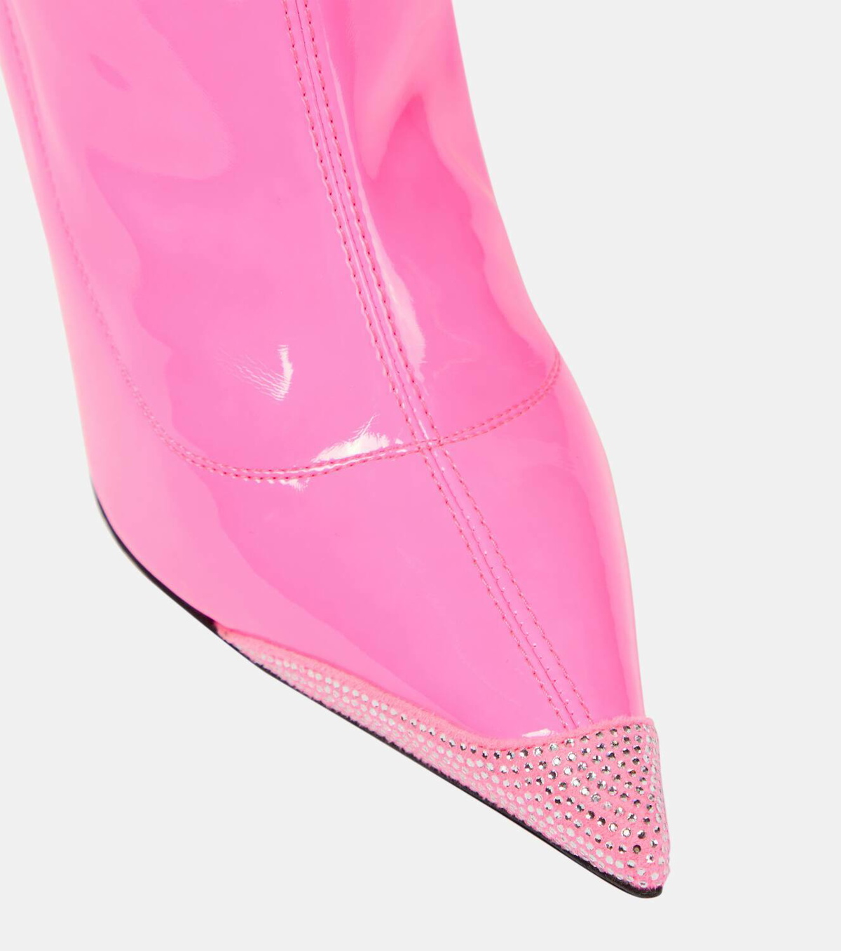 Alexandre Vauthier Crystal-embellished faux leather ankle boots