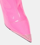 Alexandre Vauthier Crystal-embellished faux leather ankle boots