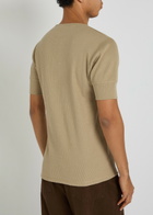 Lemaire Ribbed Cotton-blend Henley T-shirt Sage