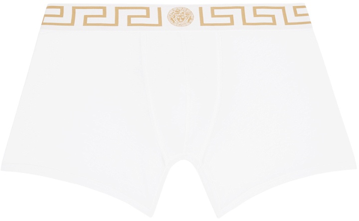 Photo: Versace Underwear White Greca Border Long Boxers