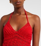 Anna Kosturova Filigree crochet cotton minidress