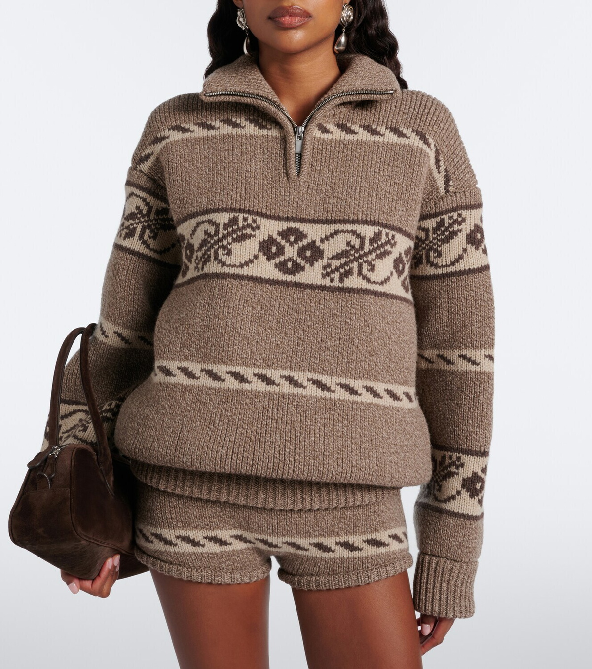 Magda Butrym Knitted jacquard wool shorts
