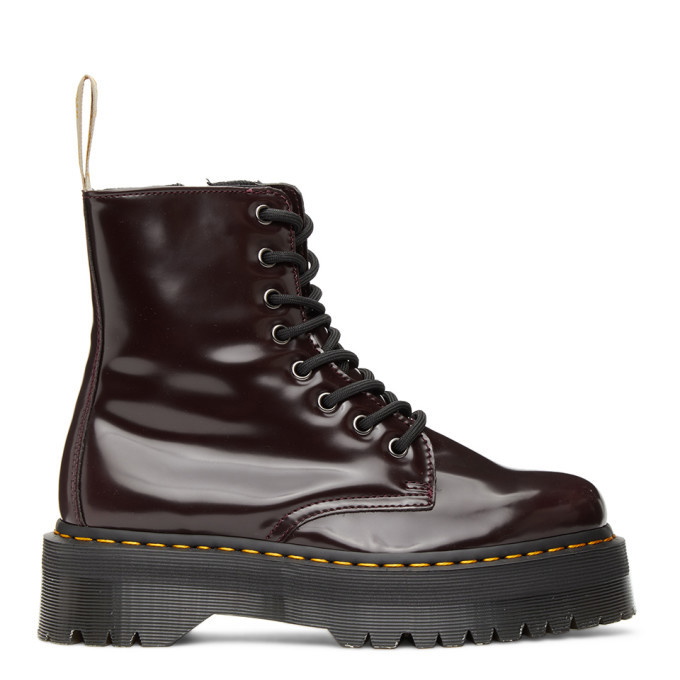 Photo: Dr. Martens Burgundy Vegan Jadon 2 Platform Boots