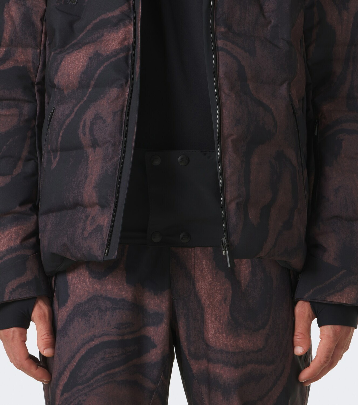 Aztech Mountain Nuke printed hooded down ski jacket