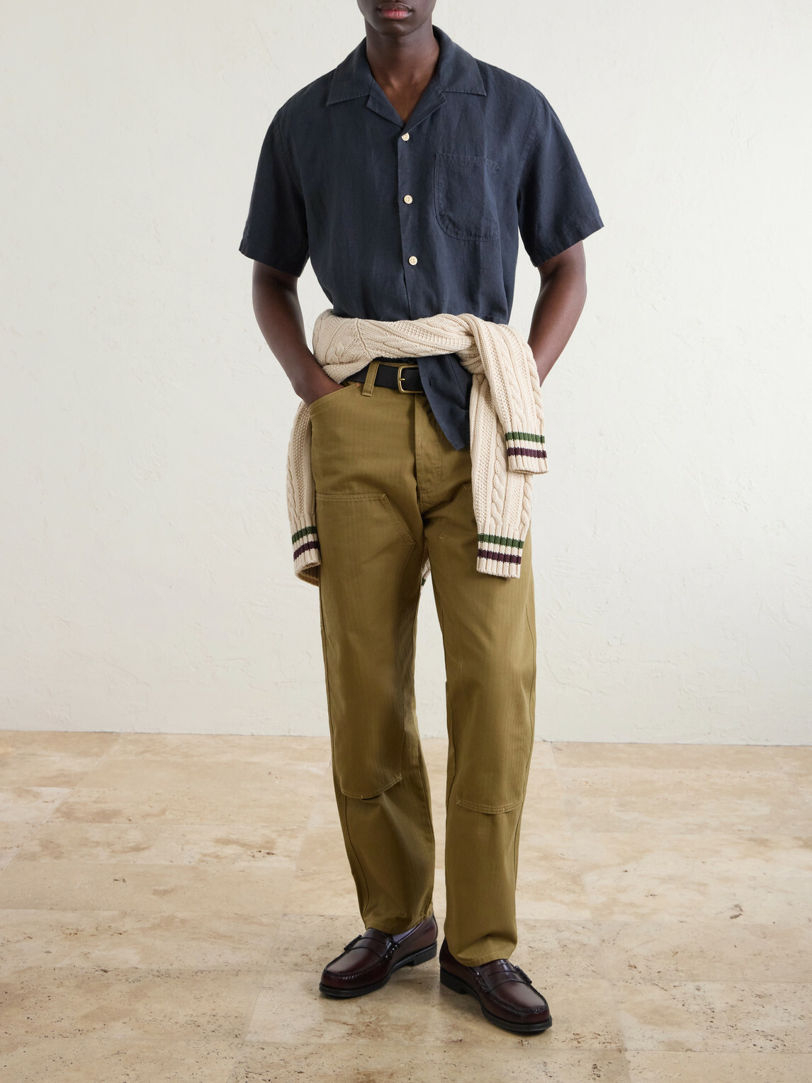 Drake's - Carpenter Straight-Leg Cotton Cargo Trousers - Brown