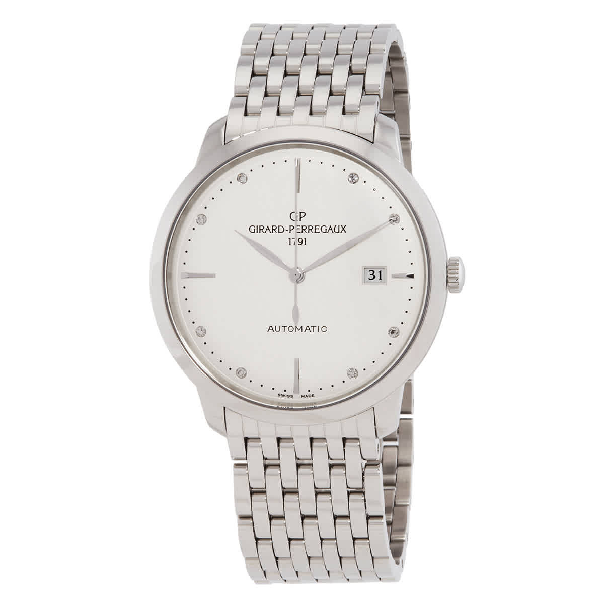 Girard Perregaux 1966 Automatic Silver Dial Ladies Watch 49555-11-1A1-11A