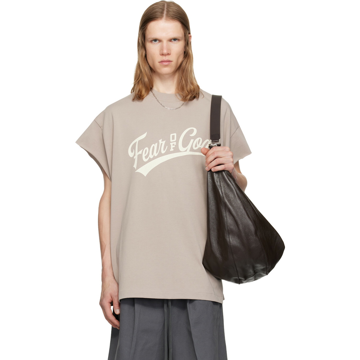 Fear of God ESSENTIALS Gray Cut Off 90's T-shirt