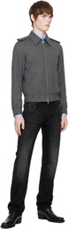AARON ESH Gray Wool Bomber Jacket
