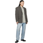 MM6 Maison Margiela Brown Wool Tweed Blazer