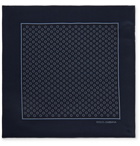 Dolce & Gabbana - Printed Silk Pocket Square - Men - Storm blue