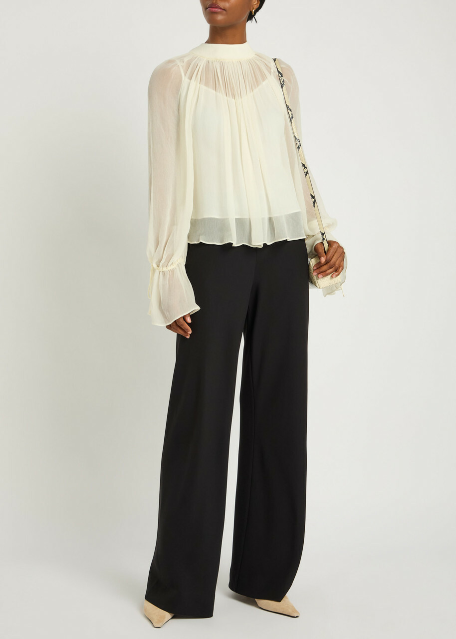 Staud Stroll Crepe Trousers Black