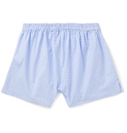 Isaia - Gingham Cotton Boxer Shorts - Blue