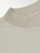 FEAR OF GOD ESSENTIALS - Logo-Flocked Cotton-Jersey T-Shirt - Gray