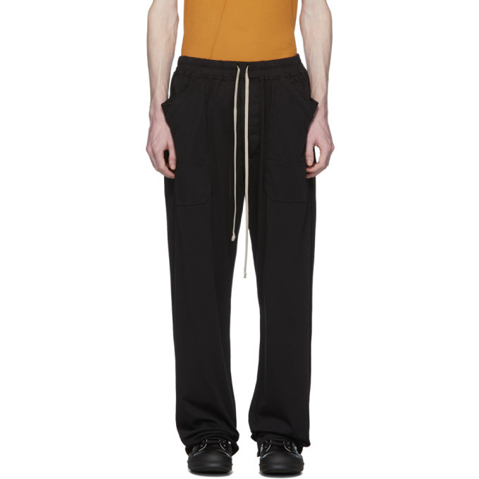 Black Drawstring Sweatpants by Rick Owens on Sale