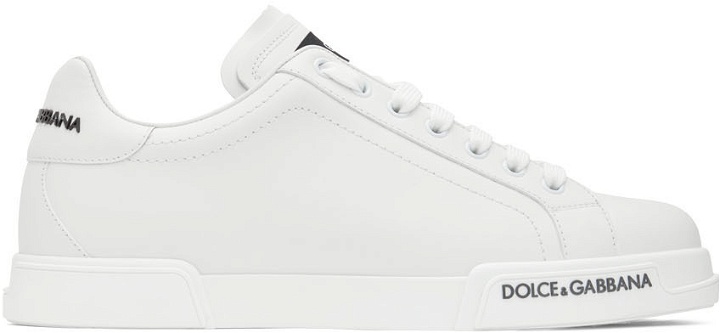 Photo: Dolce & Gabbana White Portofino Low-Top Sneakers