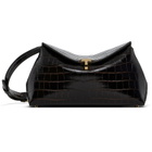 TOTEME Brown T-Lock Croco-Embossed Clutch