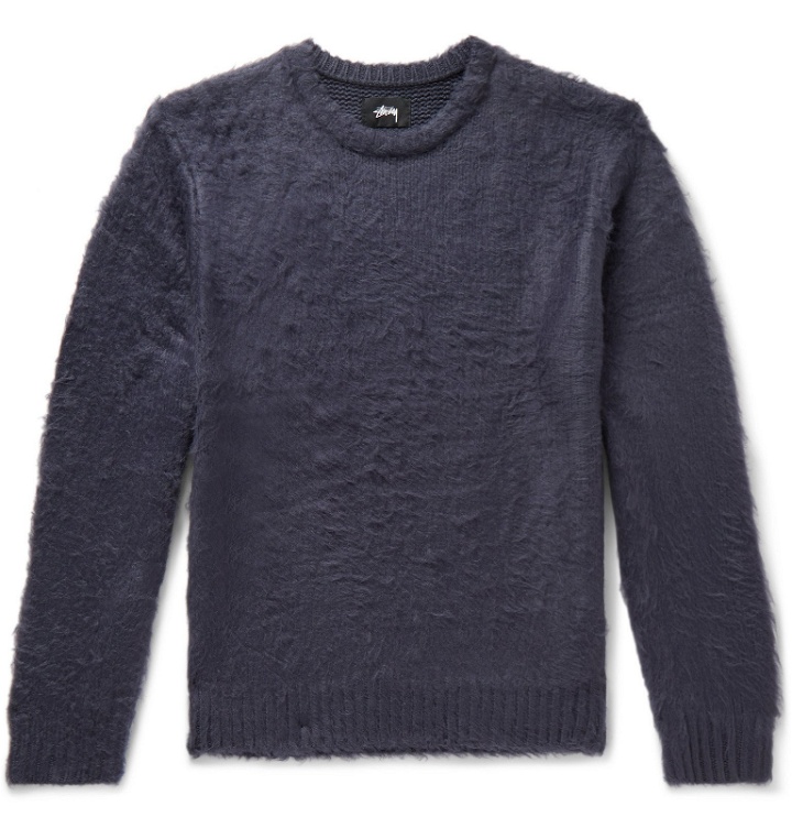 Photo: Stüssy - Brushed Knitted Sweater - Blue