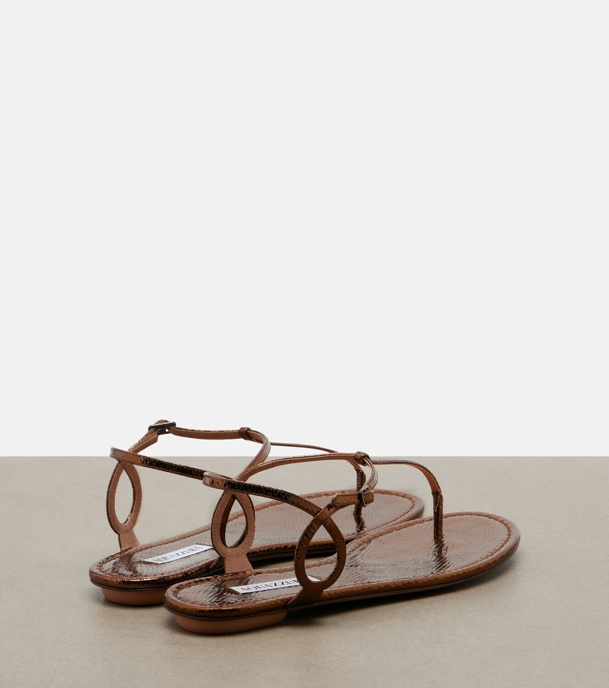Aquazzura Almost Bare snake-effect leather sandals