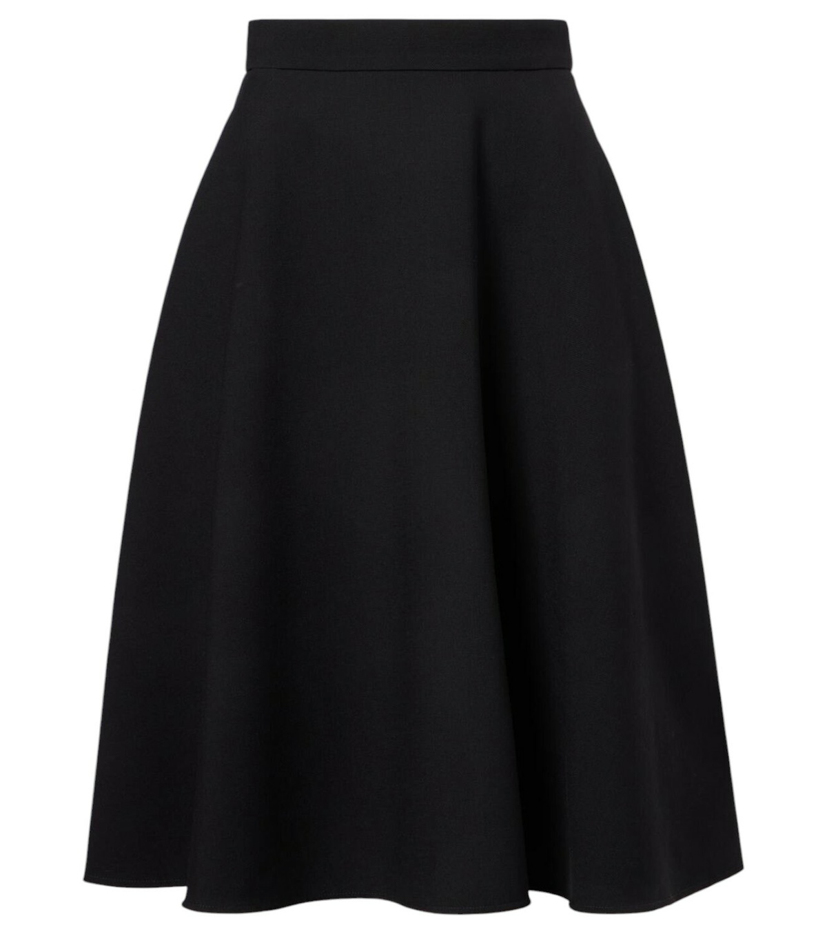 VIP【関税送料無料】希少 DOLCE & GABBANA BLACK MIDI SKIRT DOLCE & GABBANA Runway Black Wool Skirt w/ Velvet At Waist