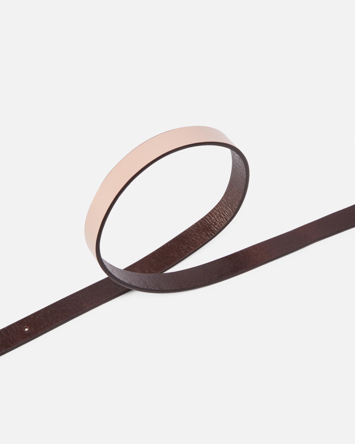 Pinko Reversible Thin Leather Belt 2cm Brown/Pink Antique Gold
