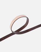 Pinko Reversible Thin Leather Belt 2cm Brown/Pink Antique Gold