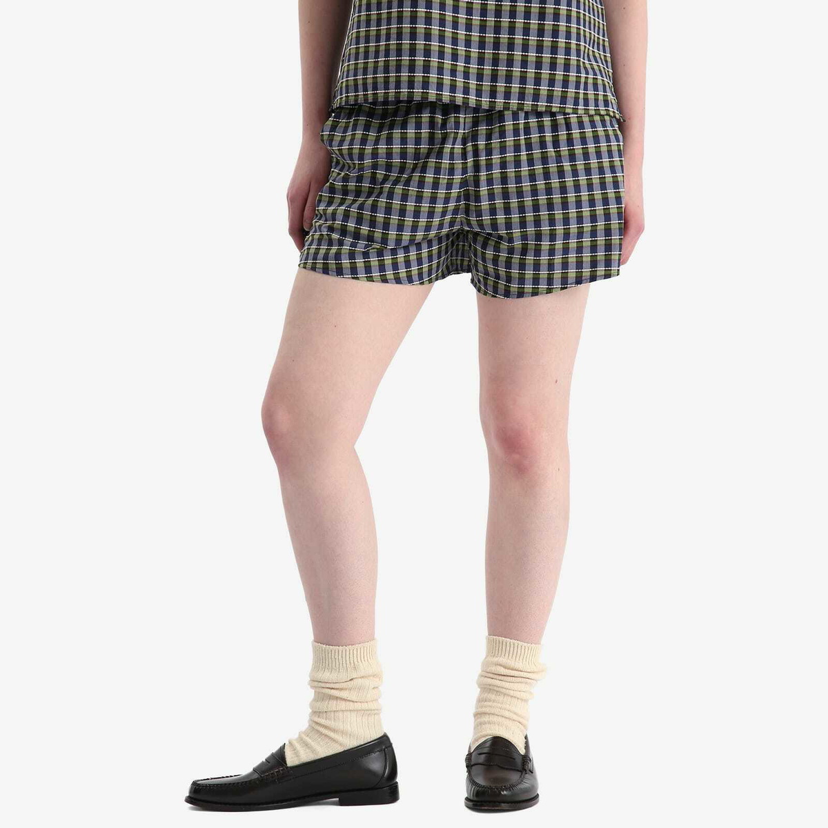 A.P.C. Women's Andrea Check Shorts in Green