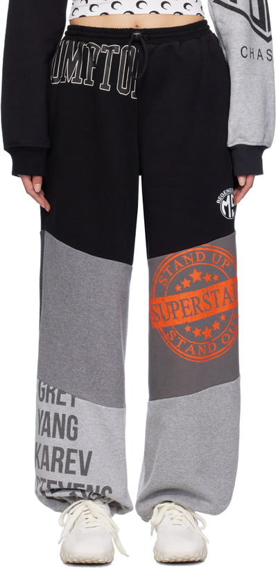 Photo: Marine Serre Black Upcycled Graphic Sweatpants