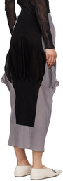 ISSEY MIYAKE Gray & Black Shaped Nude Maxi Skirt