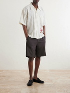 Kardo - Rohit Embroidered Checked Cotton Shirt - Neutrals