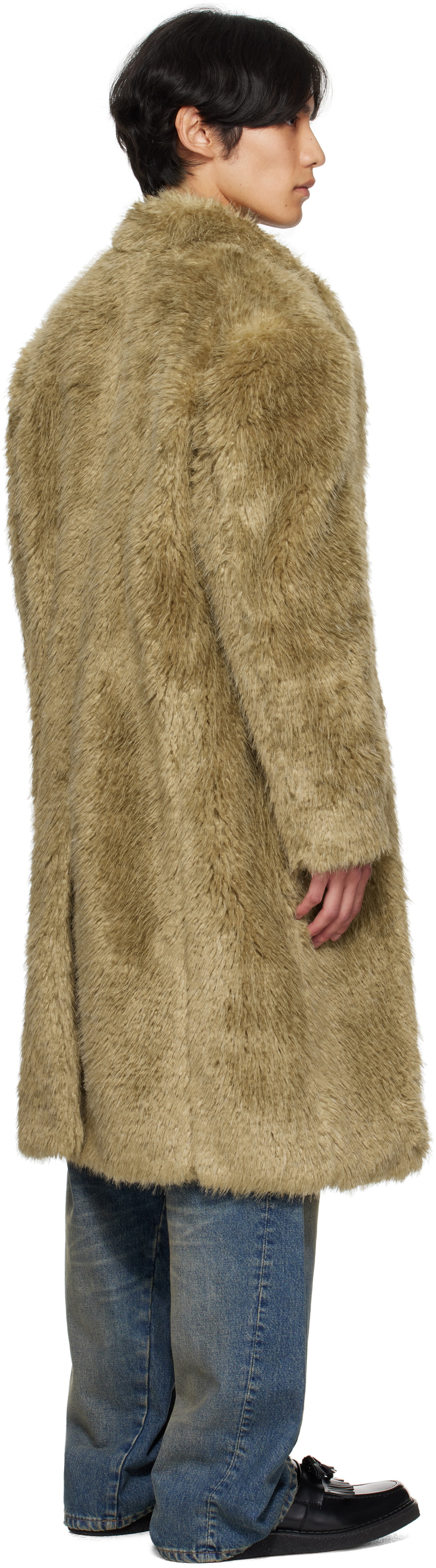 Andersson Bell Beige Fields Buttons Faux-Fur Coat