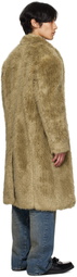 Andersson Bell Beige Fields Buttons Faux-Fur Coat