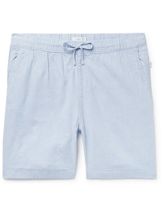 Photo: Onia - Linen-Blend Drawstring Shorts - Blue