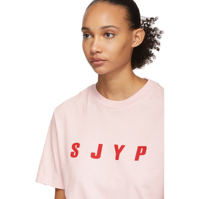 SJYP SSENSE Exclusive Pink Logo T-Shirt SJYP