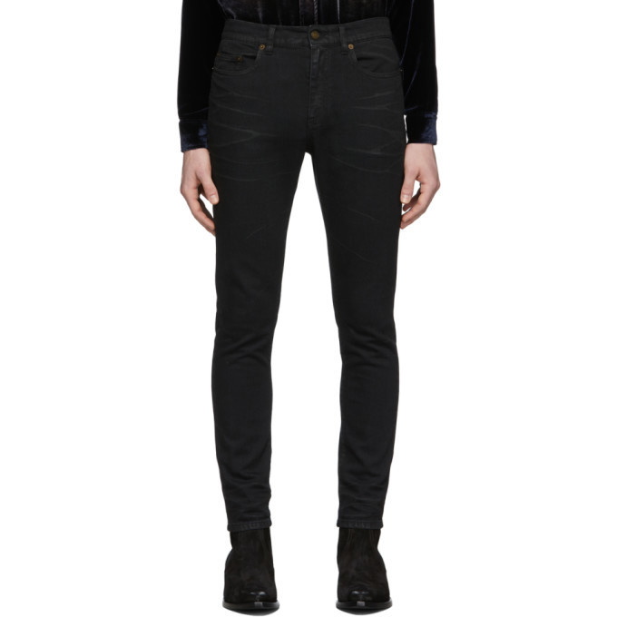 Photo: Saint Laurent Black Coated Skinny Jeans
