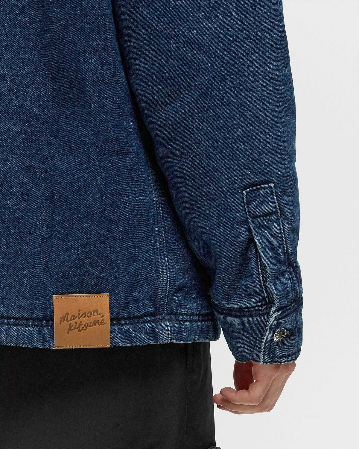 Maison Kinema Nylon pull over blue サイズM Maison Kitsune Padded Workwear Jacket Blue Denim Jackets