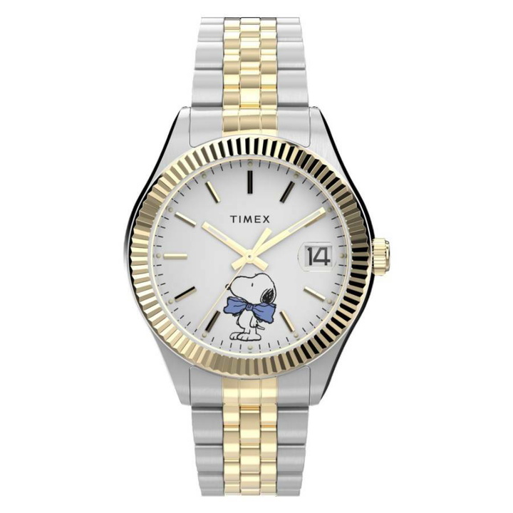 Photo: Timex X Peanuts Legacy Bowtie Quartz White Dial Ladies Watch TW2Y11100