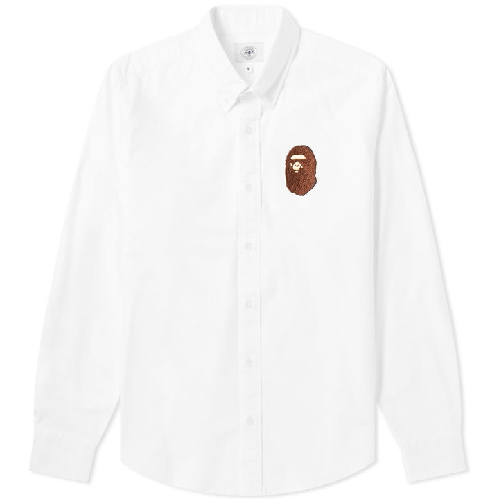 Photo: A Bathing Ape Relaxed Large Ape Head Shirt White