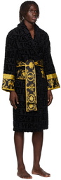 Versace Black I Heart Baroque Robe