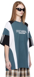 Martine Rose Blue Oversized Panelled T-shirt