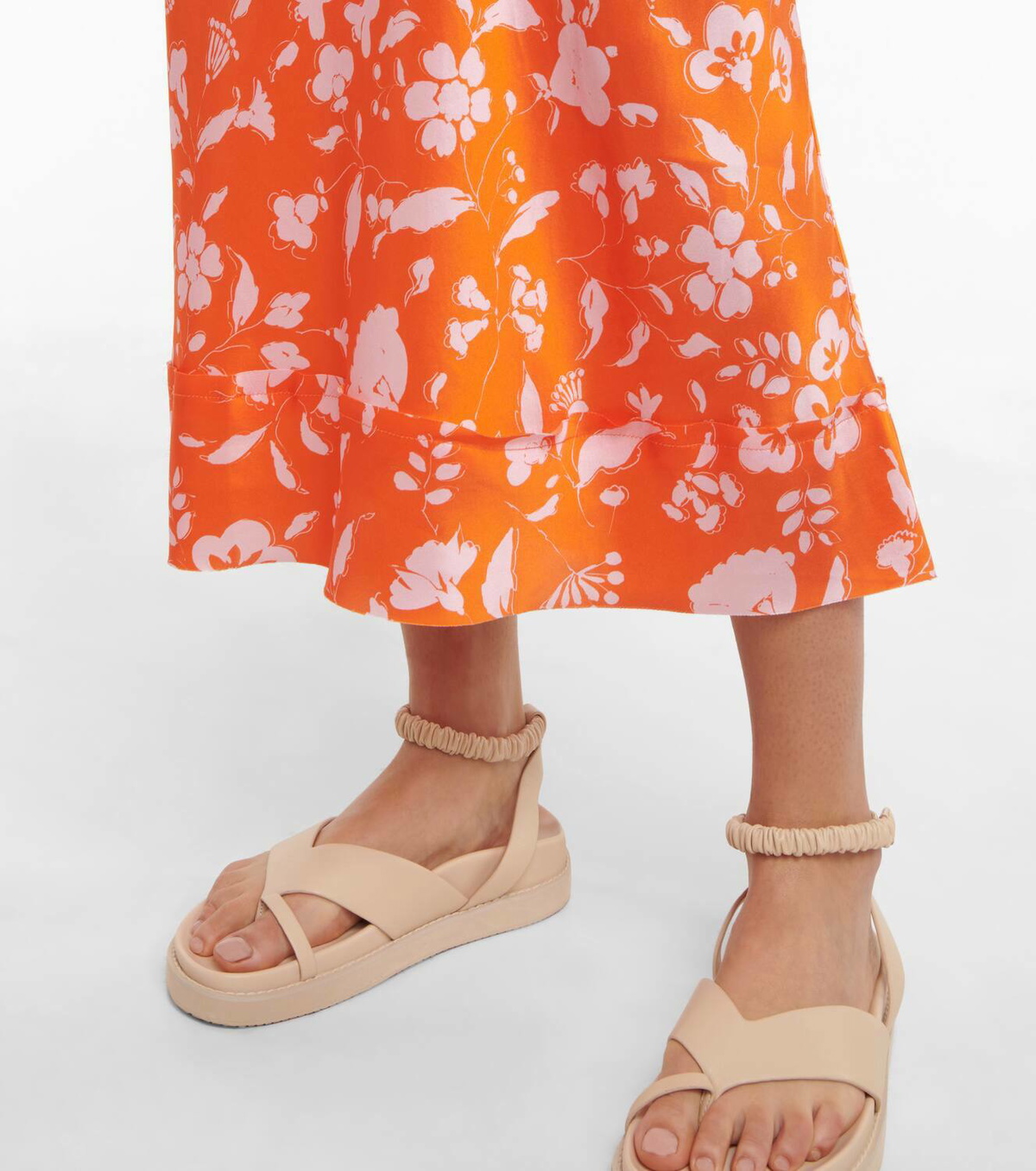 Lee Mathews Bella floral silk satin slip dress