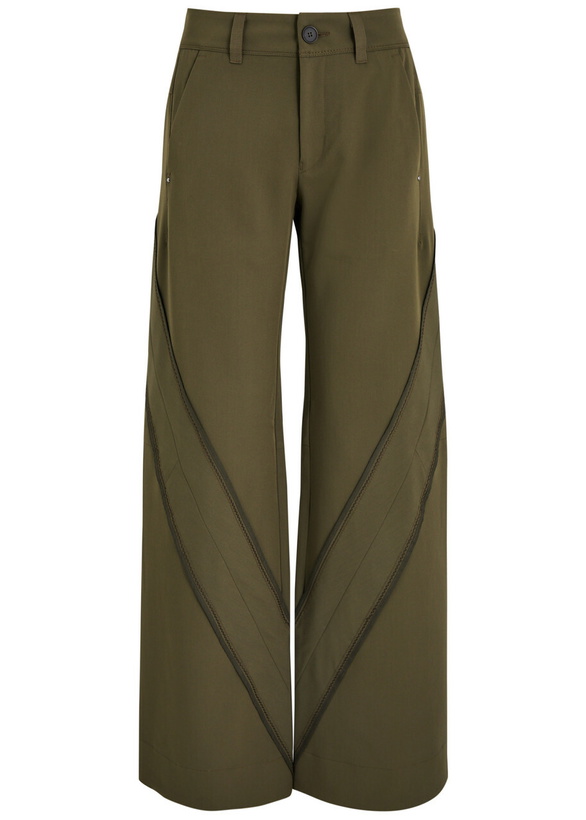 Photo: High Gravitate Wide-leg Twill Trousers Khaki