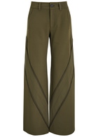 High Gravitate Wide-leg Twill Trousers Khaki