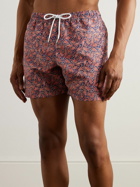 Drake's - Straight-Leg Mid-Length Printed Shell Swim Shorts - Orange