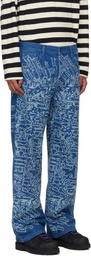 Robyn Lynch Blue Laser Etched Map Jeans