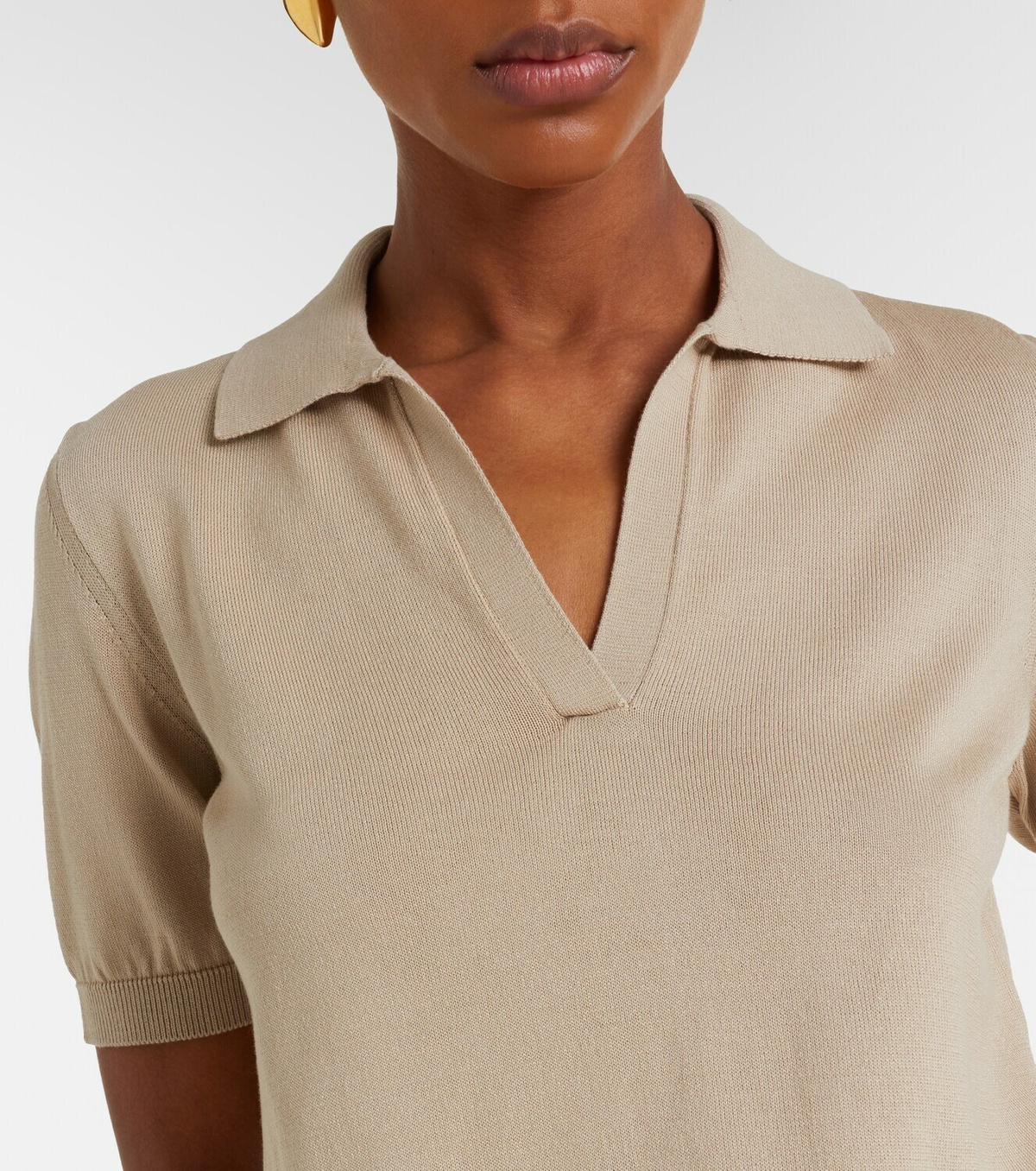 Altuzarra Clay cropped cotton and silk polo sweater